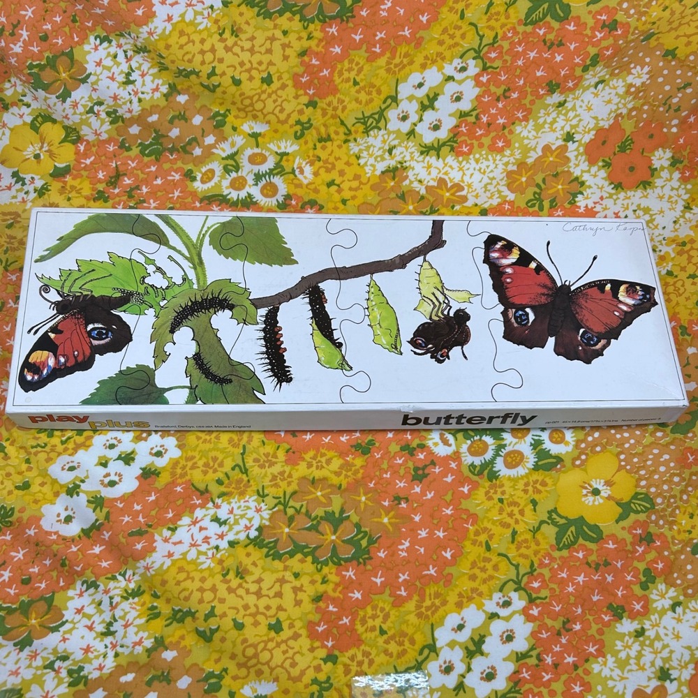 Vintage Play Plus Butterfly Simple Puzzle Helpful Simulation Older Folks 5 Piece